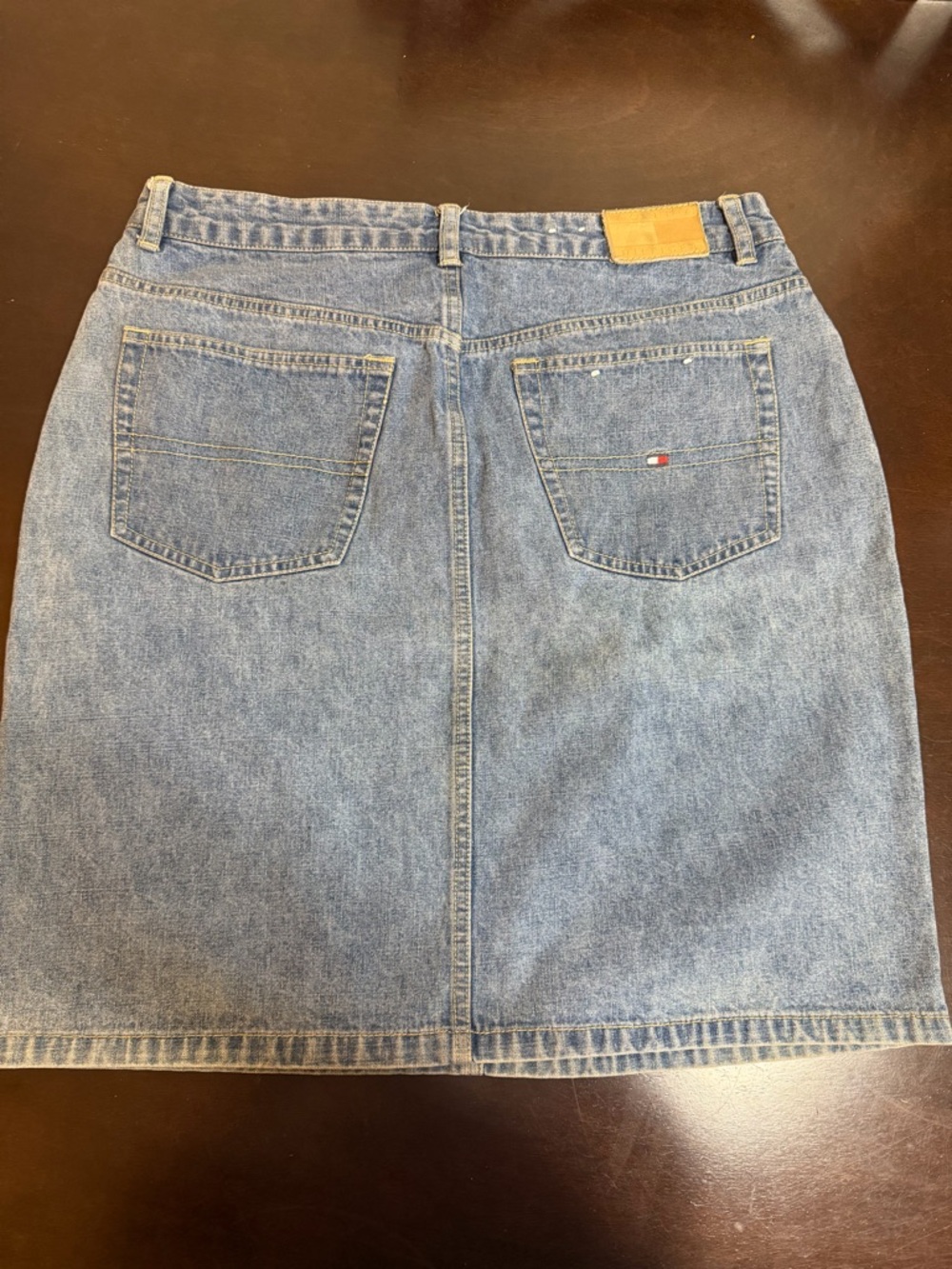 Tommy Hilfiger Denim Mini Skirt Flag Pocket Y2K Size 12 - Picture 3 of 3
